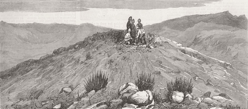 SURREY. Surkh Khotal, Red Hill, Gandamak 1879 old antique print picture